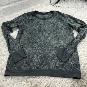 Lululemon Swiftly Breathe Long Sleeve Floral Fauna Black / Rhino Grey